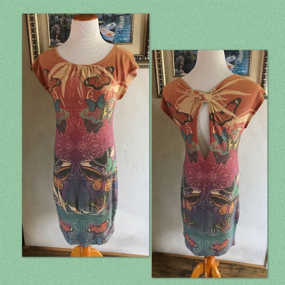 Butterfly Art Knit Dress